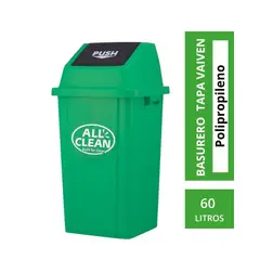 ALL CLEAN - Basurero 60 Litros PVC Verde