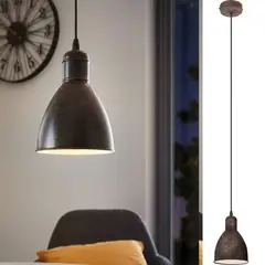 EGLO - Lámpara Colgante Priddy Acero Naranjo