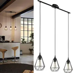 EGLO - Lámpara colgante acero negro E27 3X60W