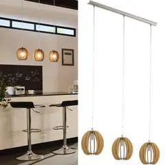 EGLO - Lámpara colgante acero níquel satinado arce E14 3X40W