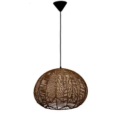 WICKER LAMP CHILE - Lámpara colgante mimbre calabaza ii café