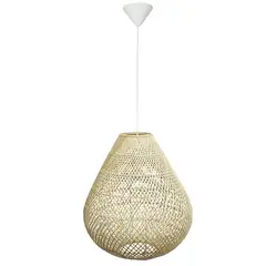 WICKER LAMP CHILE - Lámpara Colgante Ailén Mimbre Blanco 40 cm
