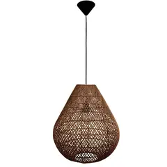 WICKER LAMP CHILE - Lámpara Colgante Ailén Mimbre Café/Marrón 40 cm