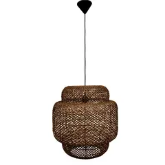 WICKER LAMP CHILE - Lámpara colgante mimbre antumalen ii café
