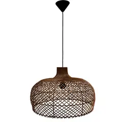 WICKER LAMP CHILE - Lámpara Colgante Nehuén Mimbre Café 50 cm