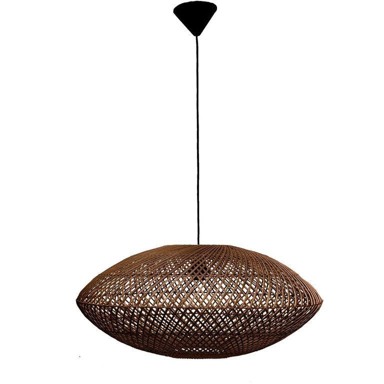 Lámpara Colgante Lihuén Mimbre Café 62 cm