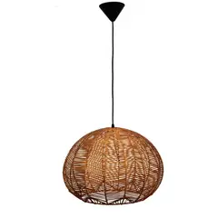 WICKER LAMP CHILE - Lámpara Colgante Calabaza Mimbre Café 45 cm