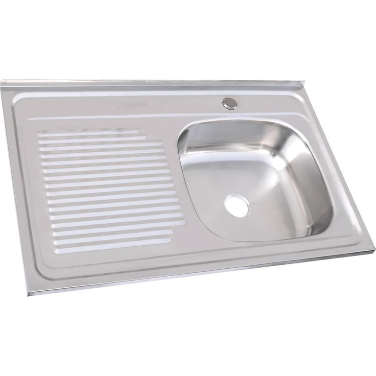 Lavaplatos Sobreponer Izquierdo 1 Cubeta(s) 80x15x50 cm Acero inoxidable