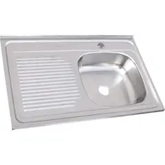 SPLENDID - Lavaplatos Sobreponer Izquierdo 1 Cubeta(s) 80x15x50 cm Acero inoxidable