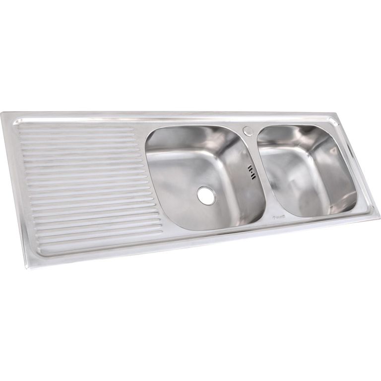Lavaplatos Empotrado Izquierdo 2 Cubeta(s) 13x15x44 cm Acero inoxidable