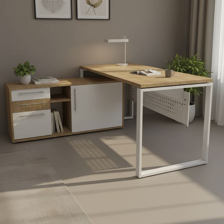 Escritorio Bench Coigue/blanco 150x75x60 cm