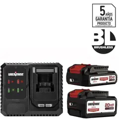 UBERMANN - Kit 2 baterías recargables 20V + cargador - Generación Brushless