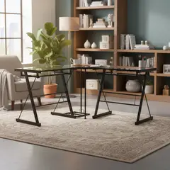 JUST HOME COLLECTION - Escritorio en L Esquinero Negro 50x73x120 cm