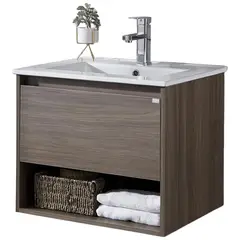 KLIPEN - Mueble vanitorio Queen 61x46,5x50 cm Chocolate con lavamanos