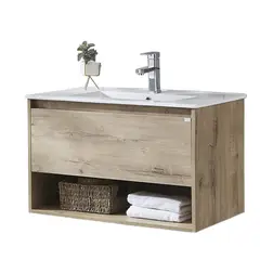 KLIPEN - Mueble vanitorio Queen 91x46,5x50 cm Caramel con lavamanos