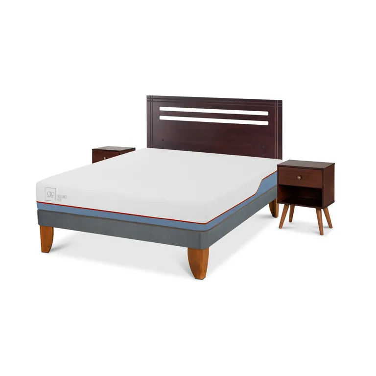 CIC Cama Europea Excellence Plus 2 Plazas + Muebles