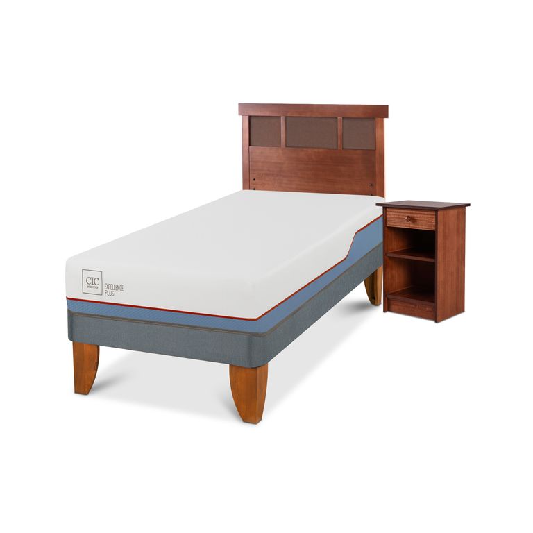 CIC Cama Europea Excellence Plus 1 Plaza + Muebles
