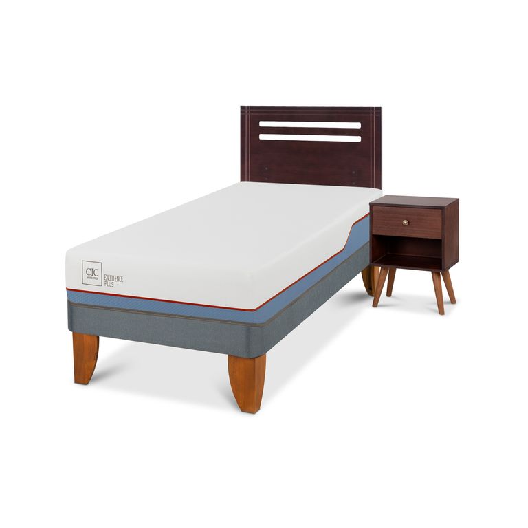 CIC Cama Europea Excellence Plus 1 Plaza + Muebles