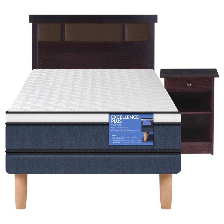 CIC Cama Europea Excellence Plus 1 Plaza + Muebles