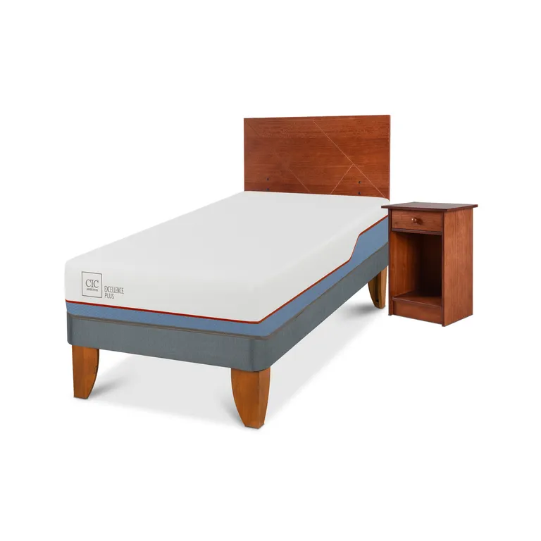 CIC Cama Europea Excellence Plus 1 Plazas + Muebles