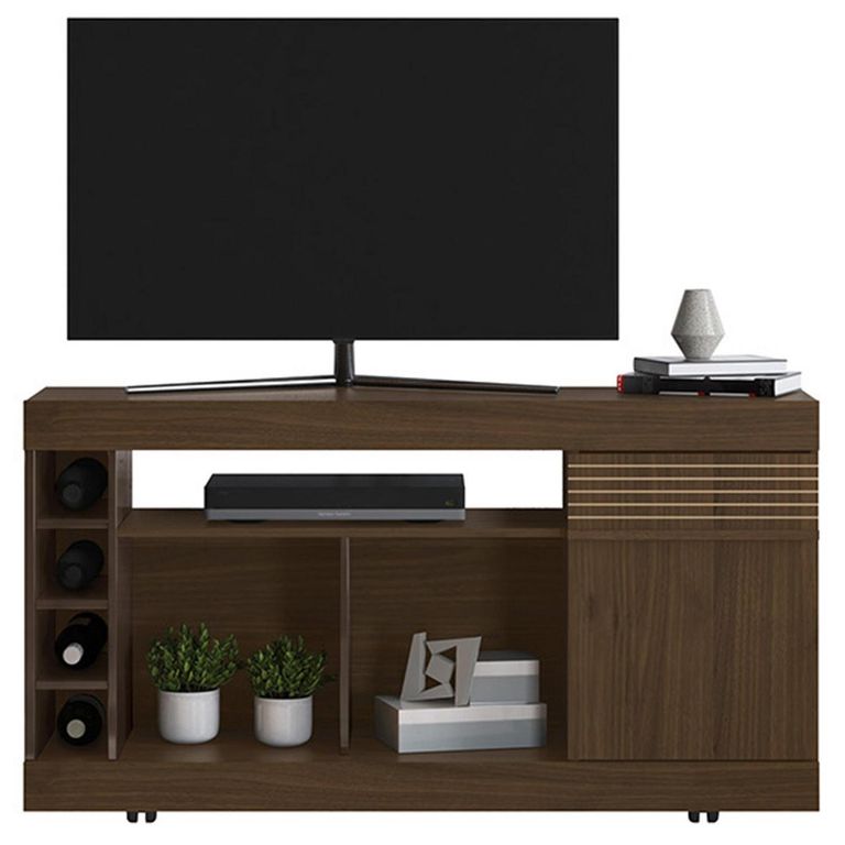 Mesa tv rio nogal/cafe brillo. a $62.990