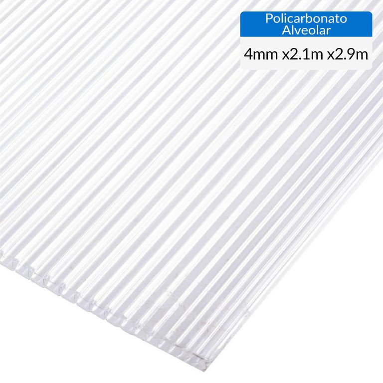 Plancha Policarbonato Alveolar 4 mm 210x290 cm Transparente