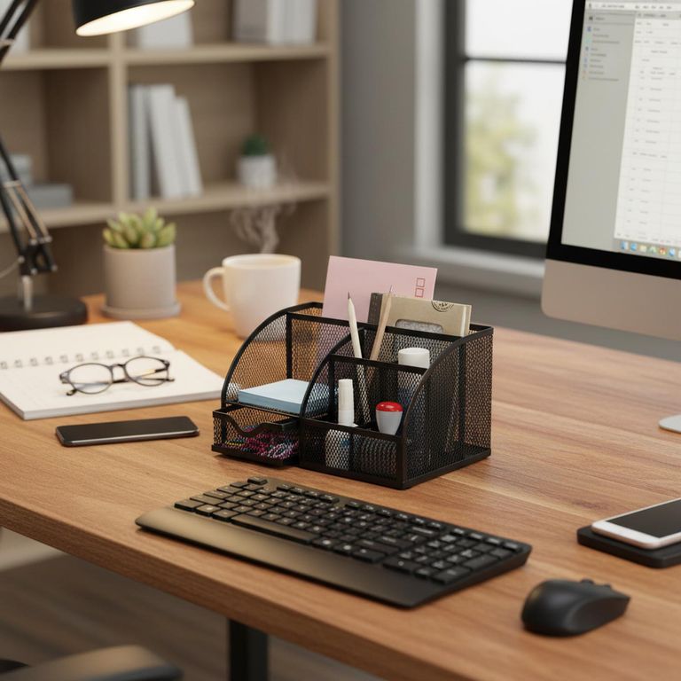 Organizador Escritorio Metálico Para Oficina Y Hogar