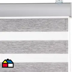 JUST HOME COLLECTION - Roller Duo Screen Gris/Plata Ancho 60 cm a 100 cm Alto 191 cm a 210 cm