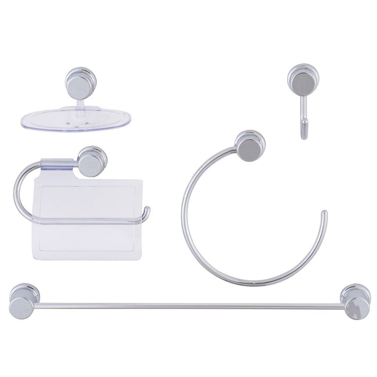 Kit De Accesorios Baño 5 Piezas Con Set Fijación