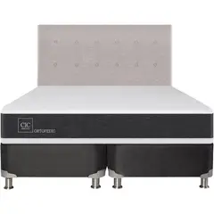 CIC - Box Spring New Ortopedic B5 Black 2 Plazas + Respaldo