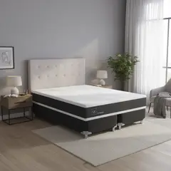 CIC - Box Spring New Ortopedic B5 Black 2 Plazas + Respaldo