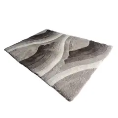 JUST HOME COLLECTION - Alfombra Living Suave Onda 3D Gris