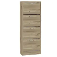 TUHOME - Zapatera Z-51 Melamina 4 Nivel(es) 51.2x140.6x23 cm Duna/Blanco