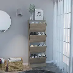 TUHOME - Zapatera Z-51 Melamina 4 Nivel(es) 51.2x140.6x23 cm Duna/Blanco