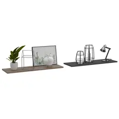 TUHOME - Repisa Vassel Wall Z-160 Melamina 1 Nivel(es) 160x1.5x35 cm Miel/Plomo