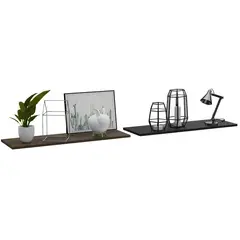 TUHOME - Repisa Classic Z-160 Melamina 1 Nivel(es) 160x1.5x25 cm Caramelo/Wengué