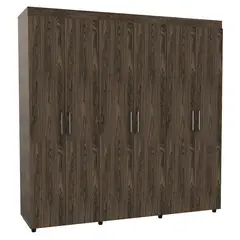 TUHOME - Clóset Amatista 6 Puerta(s) 3 Repisa(s) 180x181.5x51.5 cm Coñac/Blanco