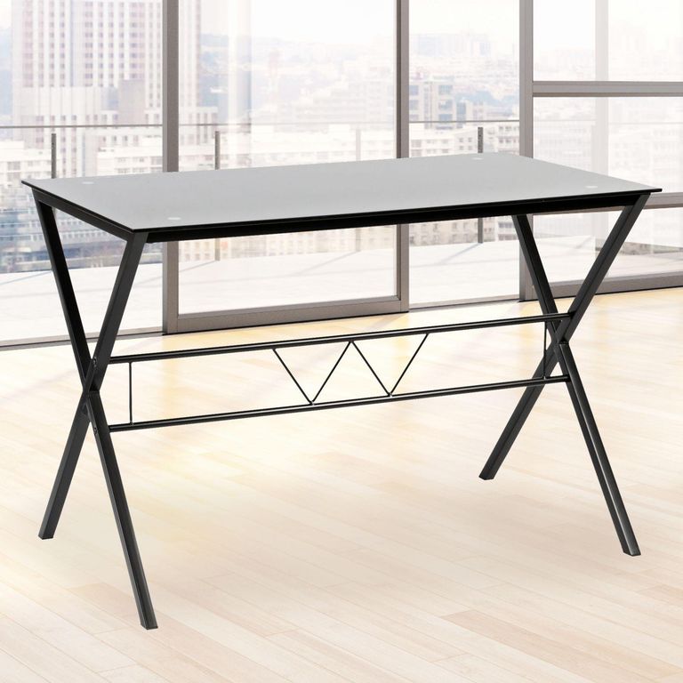 Escritorio vidrio negro 110x60x74cm