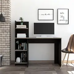 TUHOME - Escritorio 120x45x120 cm melamina wengue