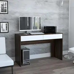 TUHOME - Escritorio 45x120x75 cm melamina habano/blanco