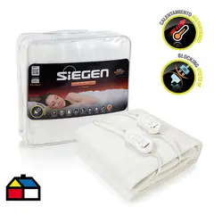 SIEGEN - Calientacamas Eléctrica Poliéster 2 plazas 120 W Blanco