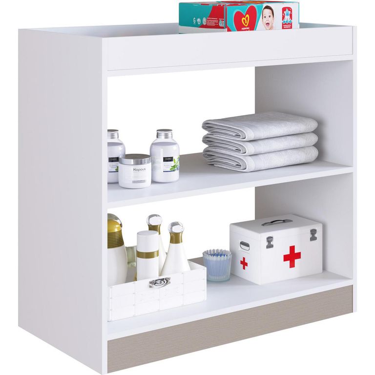 Estante Mudador Amore MDF 2 Nivel(es) 85x82x45 cm Blanco