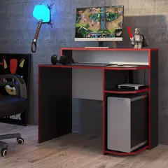 HOGA - Escritorio gamer power negro 90x100x53 cm