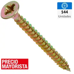 MAMUT - Tornillo Tirafondo Cabeza Phillips Madera 1-1/2 " 6 mm 144 Unidades