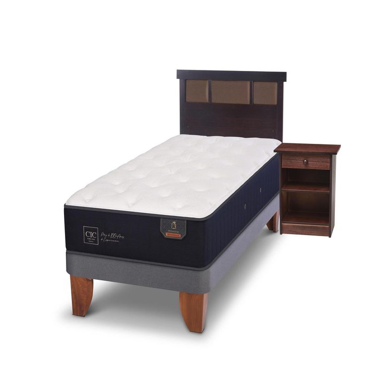 CIC Cama Europea Premium 1.5 Plazas + Muebles