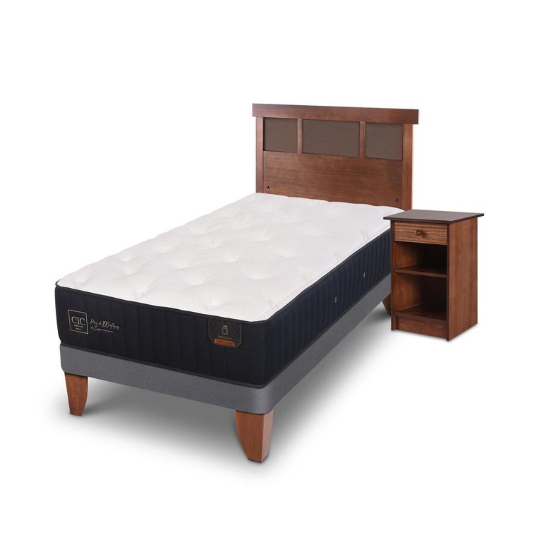CIC Cama Europea Premium 1.5 Plazas + Muebles