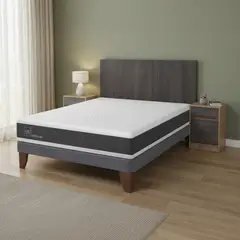 CIC - Cama Europea New Ortopedic 2 Plazas Bn + Muebles