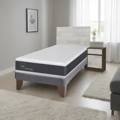 CIC - Cama Europea New Ortopedic 1.5 Plazas + Muebles