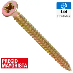 MAMUT - Tornillo Tirafondo Cabeza Phillips Madera 2 " 6 mm 144 Unidades