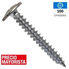 MAMUT - Tornillo Autoperforante Cabeza Lenteja Madera 1 " 8 mm 100 Unidades